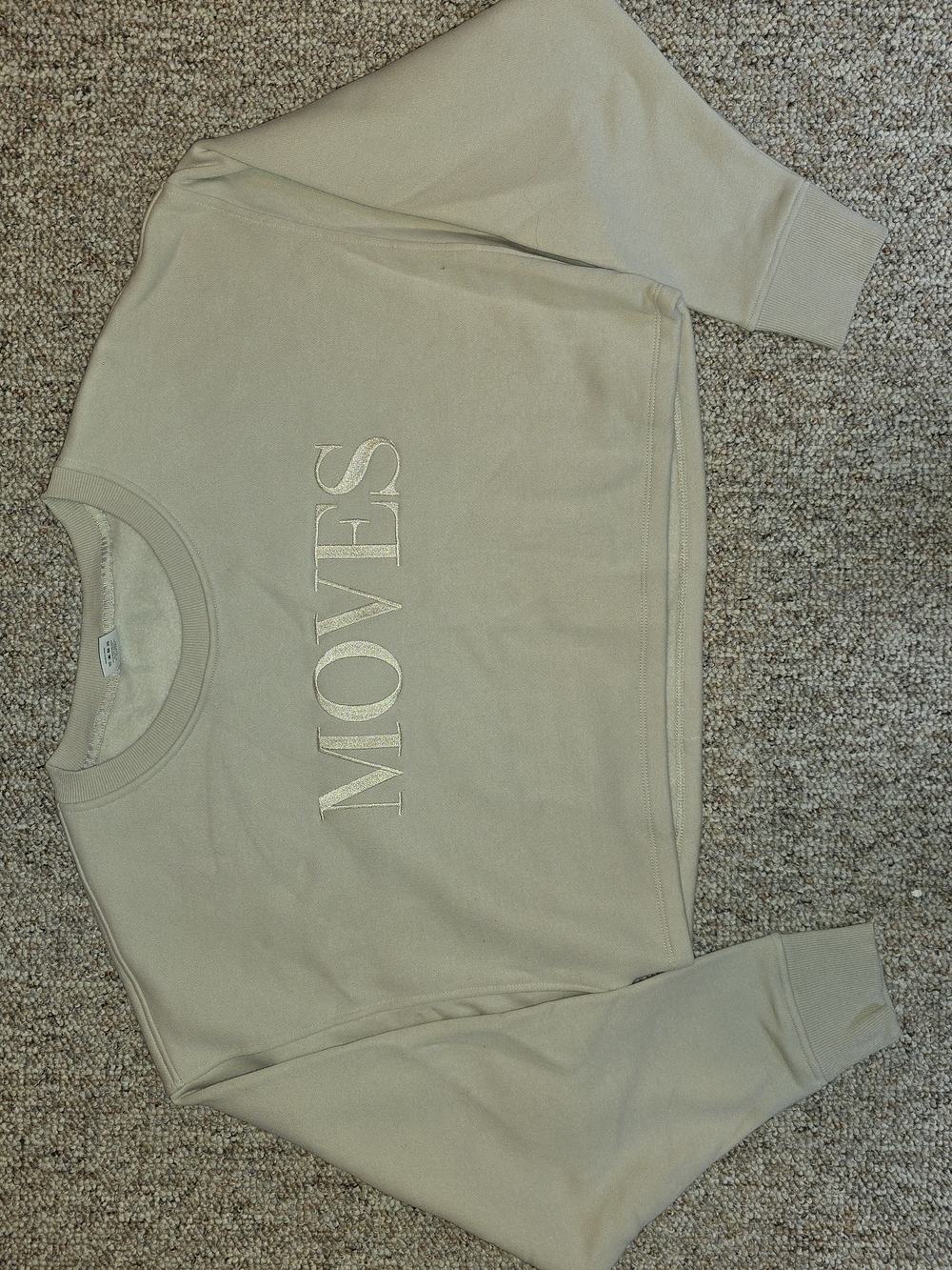 BuffBunny Beige Crewneck Sweatshirt with Embroidered Logo - Small